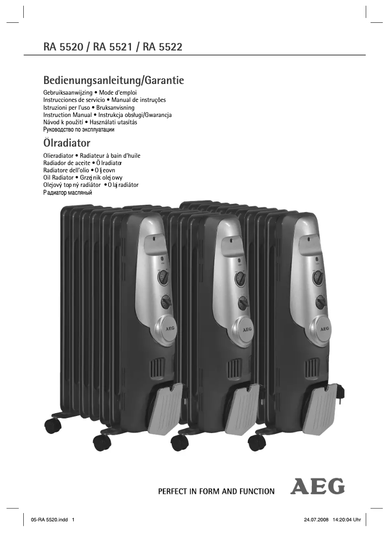 First page image of the manual for RA 5521