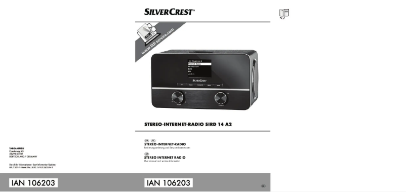 Page 1 of the manual User Manual SilverCrest SIRD 14 A2