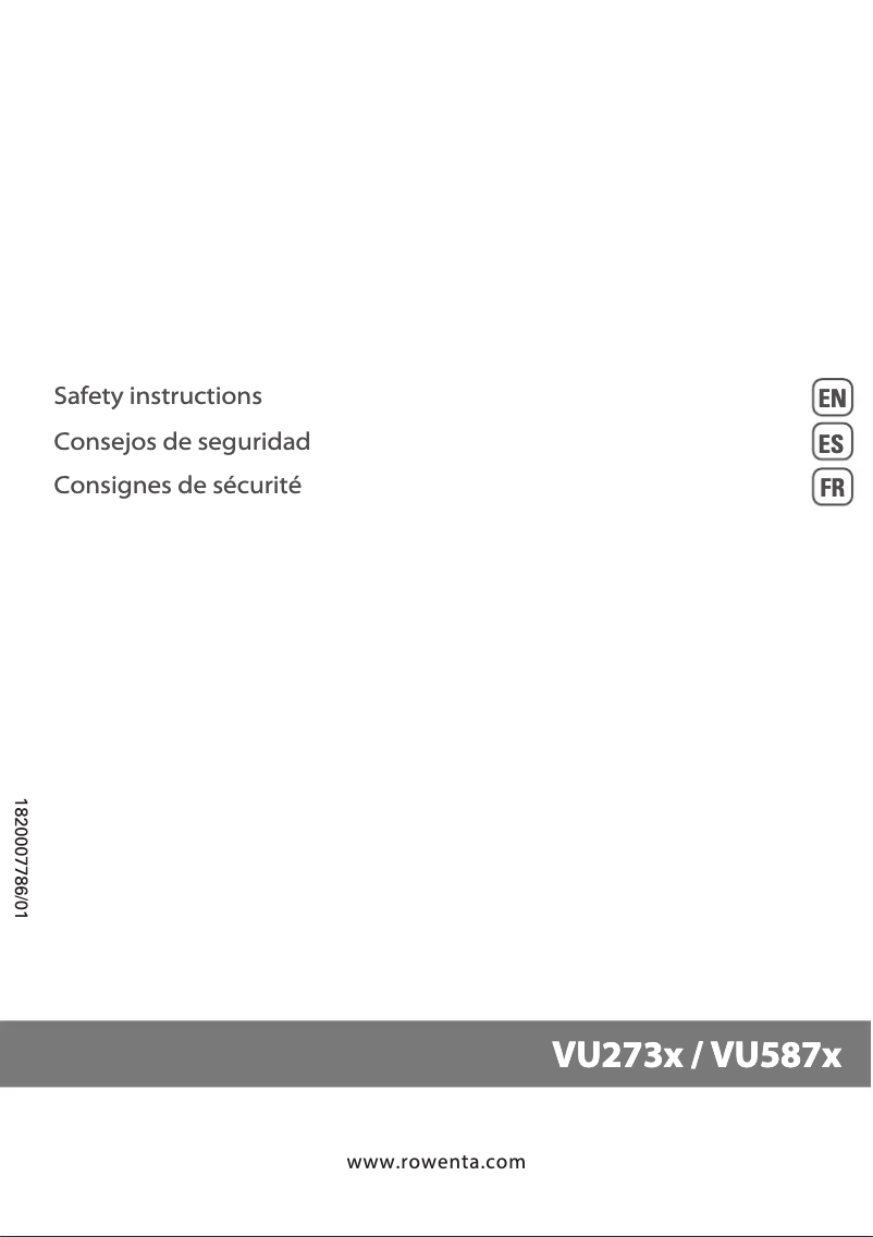 Page 1 of the manual Instructions / Assembly Rowenta Turbo Silence Extreme Plus VU2730