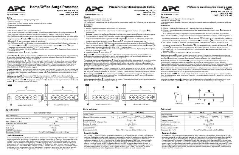 Page 1 of the manual User Manual APC SurgeArrest Essential
