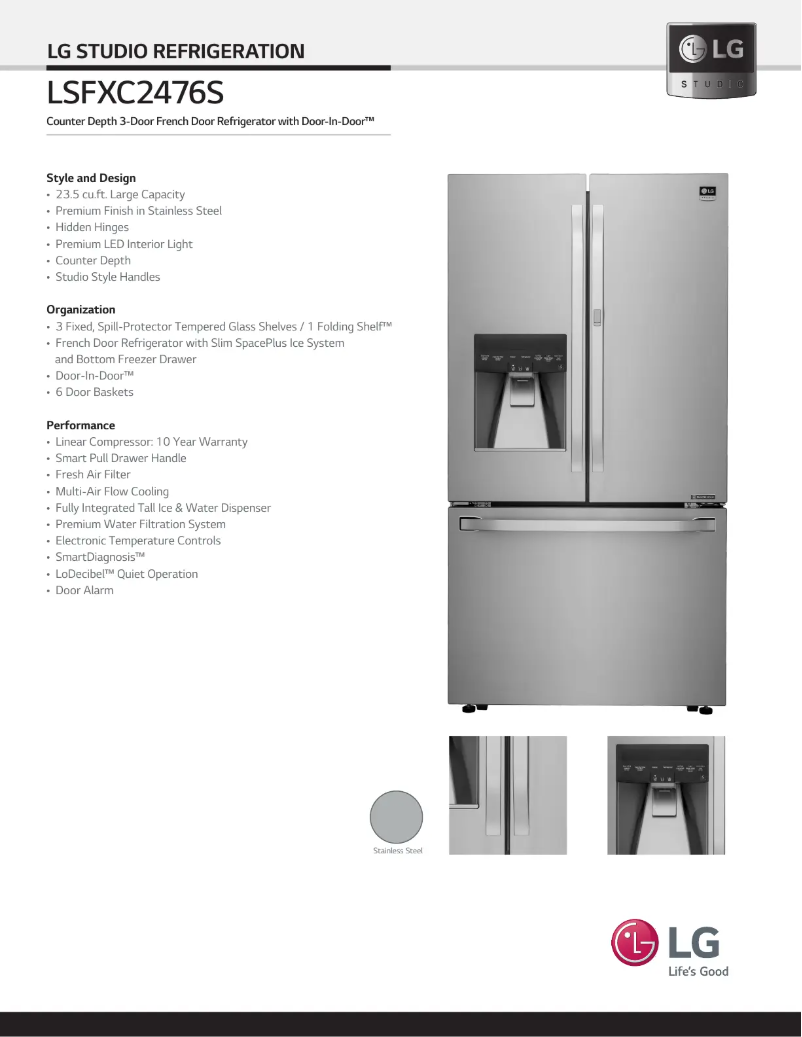 First page image of the manual for LSFXC2476S