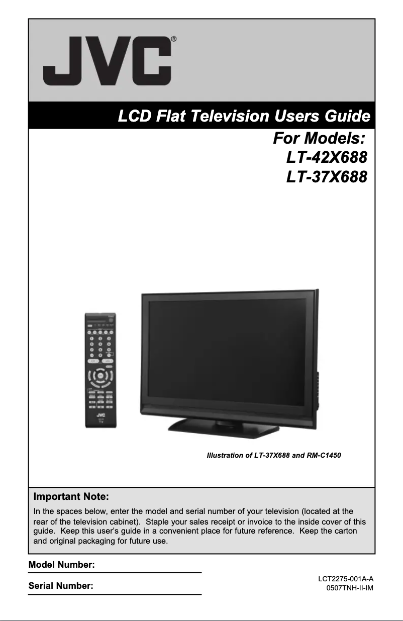 First page image of the manual for LT-42X688