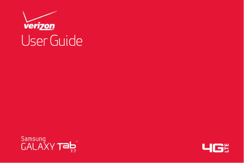 First page image of the manual for Galaxy Tab 7.7