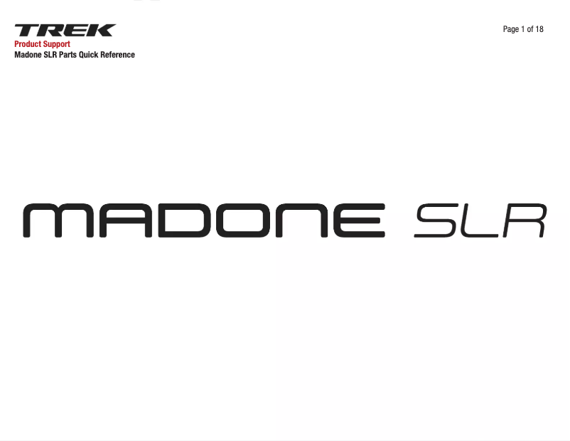 First page image of the manual for Madone SLR Gen 6