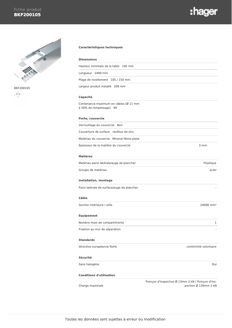 First page image of the manual for BKF200105