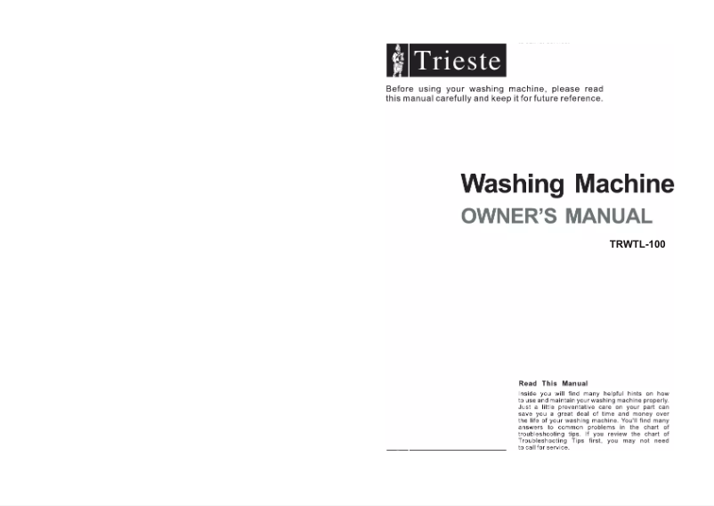 First page image of the manual for TRWTL-100