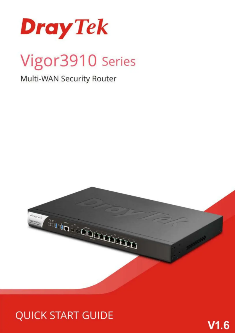 Page 1 of the manual Quick Start Guide Draytek Vigor 3910