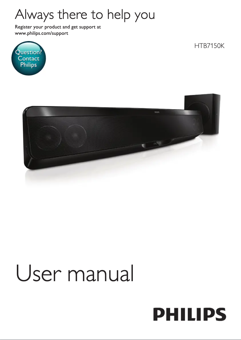 Page 1 of the manual User Manual Philips HTB7150K