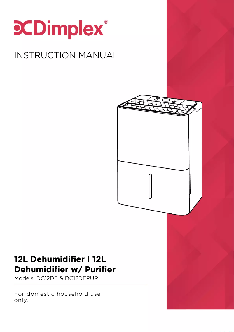 First page image of the manual for DC12DE