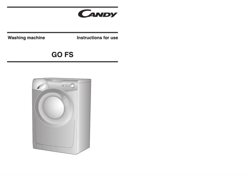 First page image of the manual for GO FS262/1-80