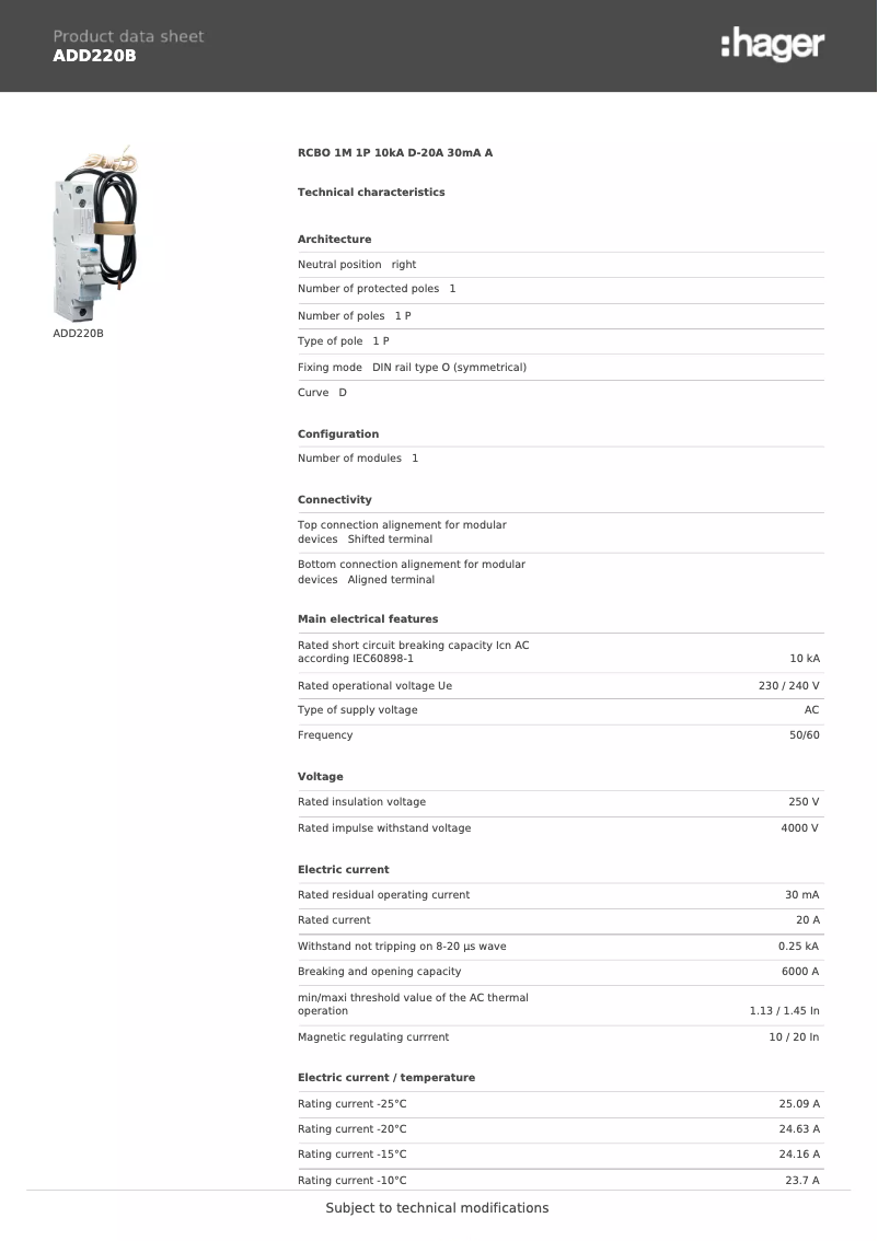 First page image of the manual for ADD220B