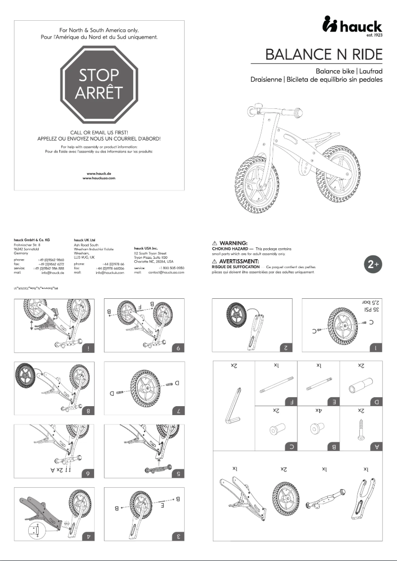First page image of the manual for Balance N Ride