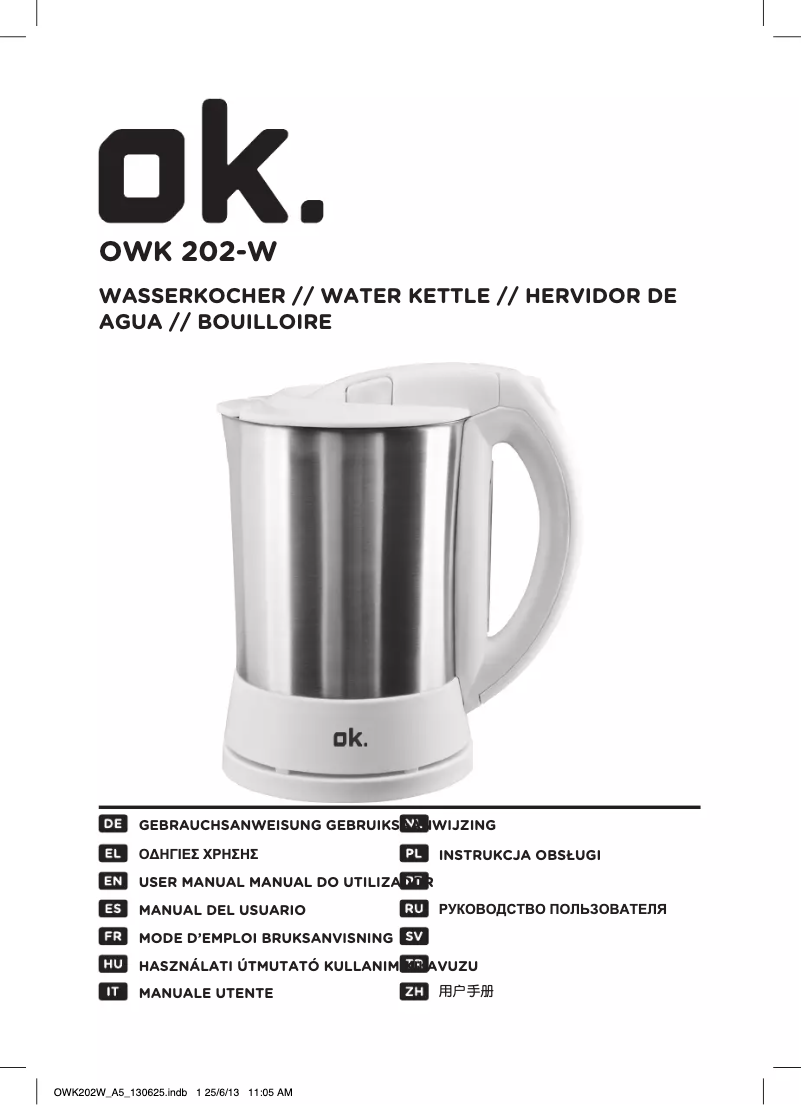 Page 1 of the manual User Manual OK OWK 202-W