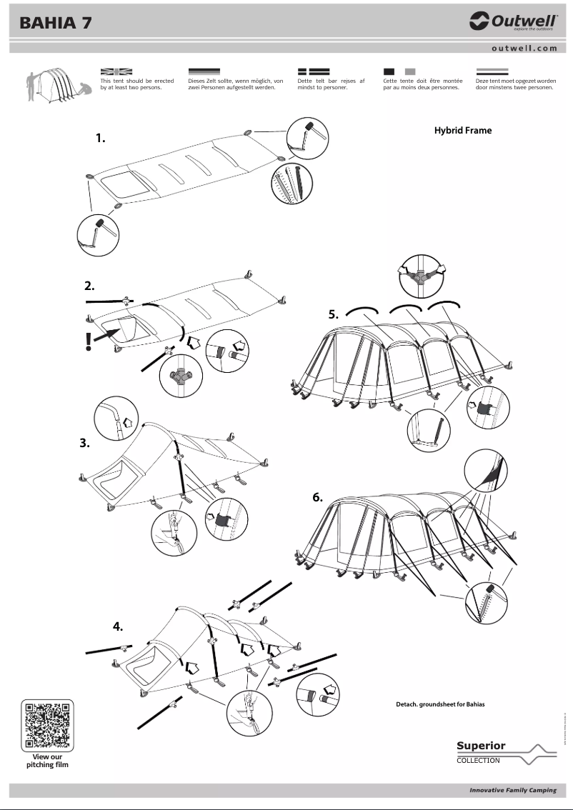 Page 1 of the manual User Manual Outwell Superior Bahia 7