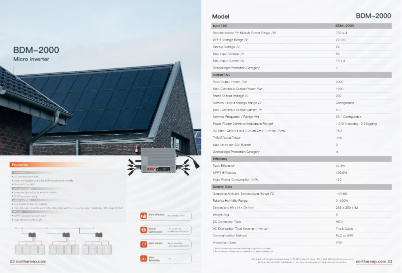 Page 1 of the manual Technical Sheet NEP BDM-2000