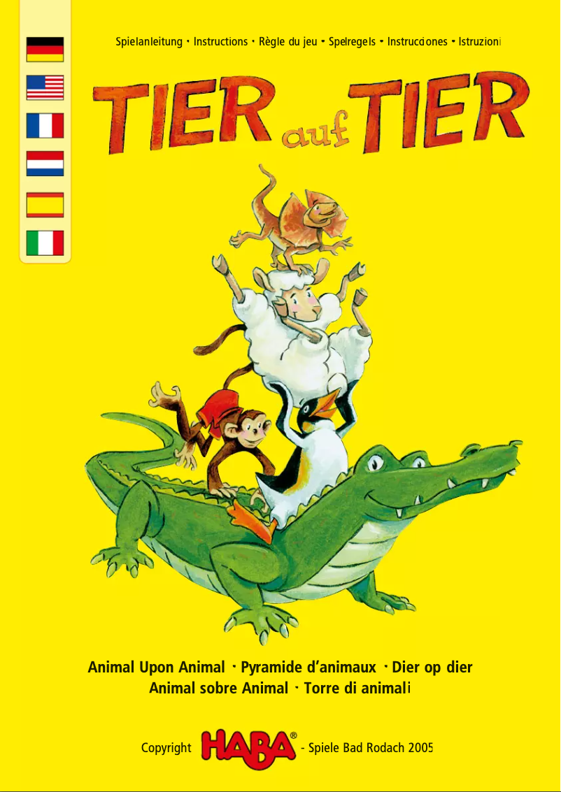 First page image of the manual for Tier auf Tier