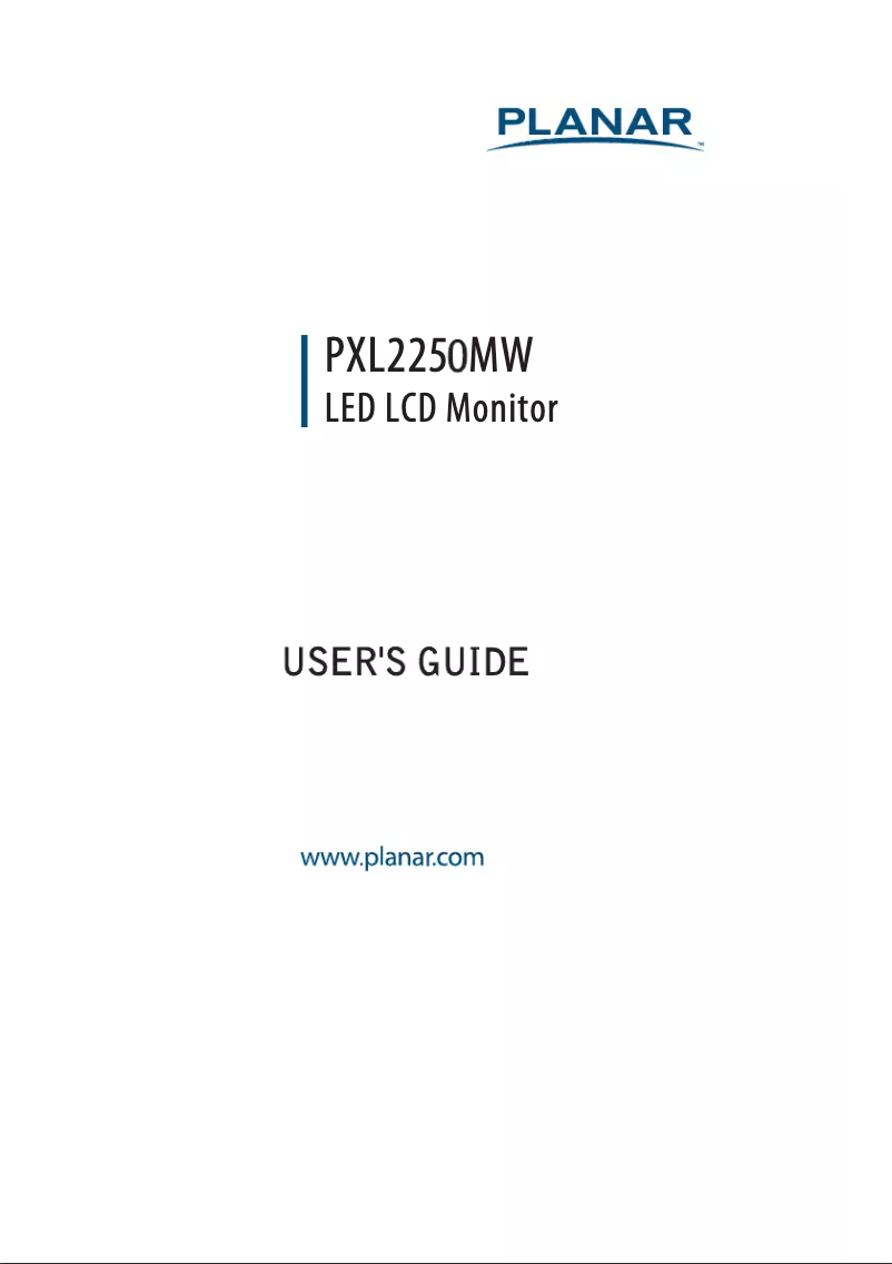 First page image of the manual for PXL2250MW