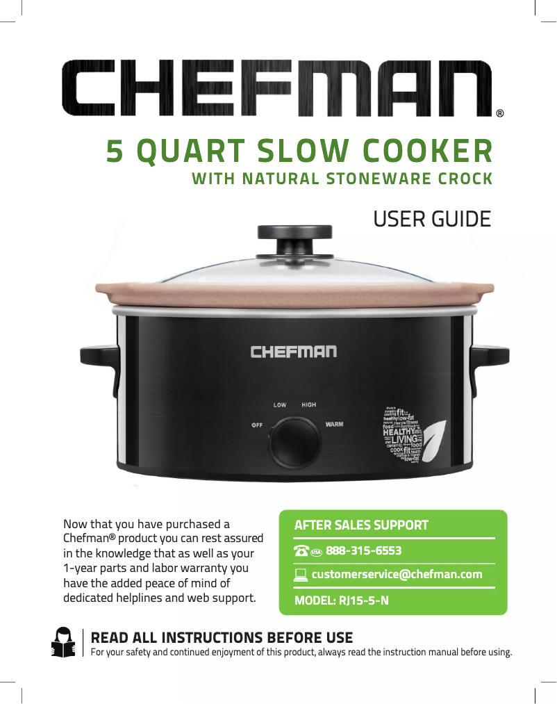 Page 1 of the manual User Manual Chefman RJ15-5-N