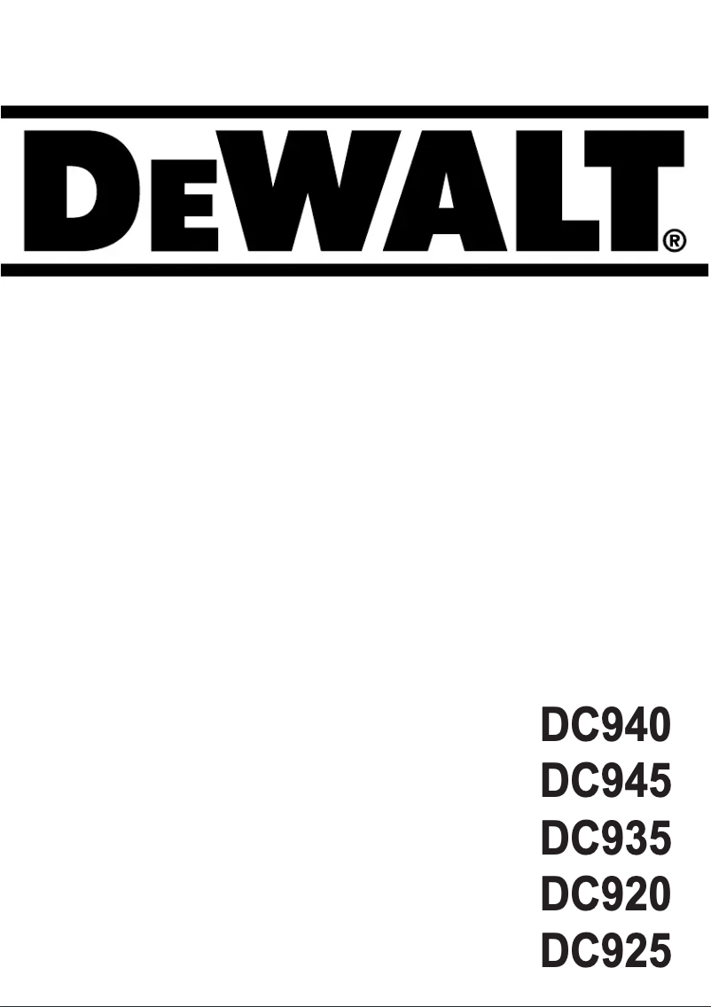 First page image of the manual for DC935