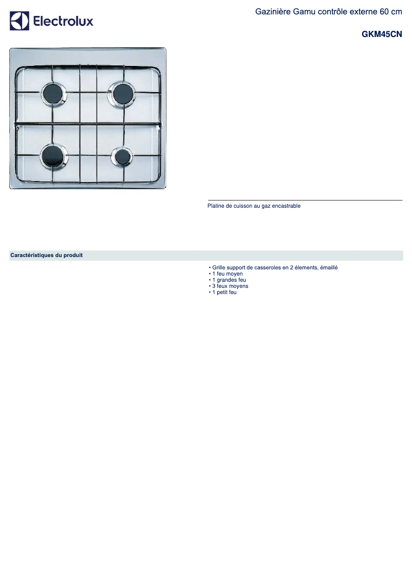 First page image of the manual for GKM45CN
