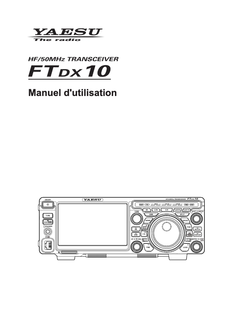 First page image of the manual for FTDX10