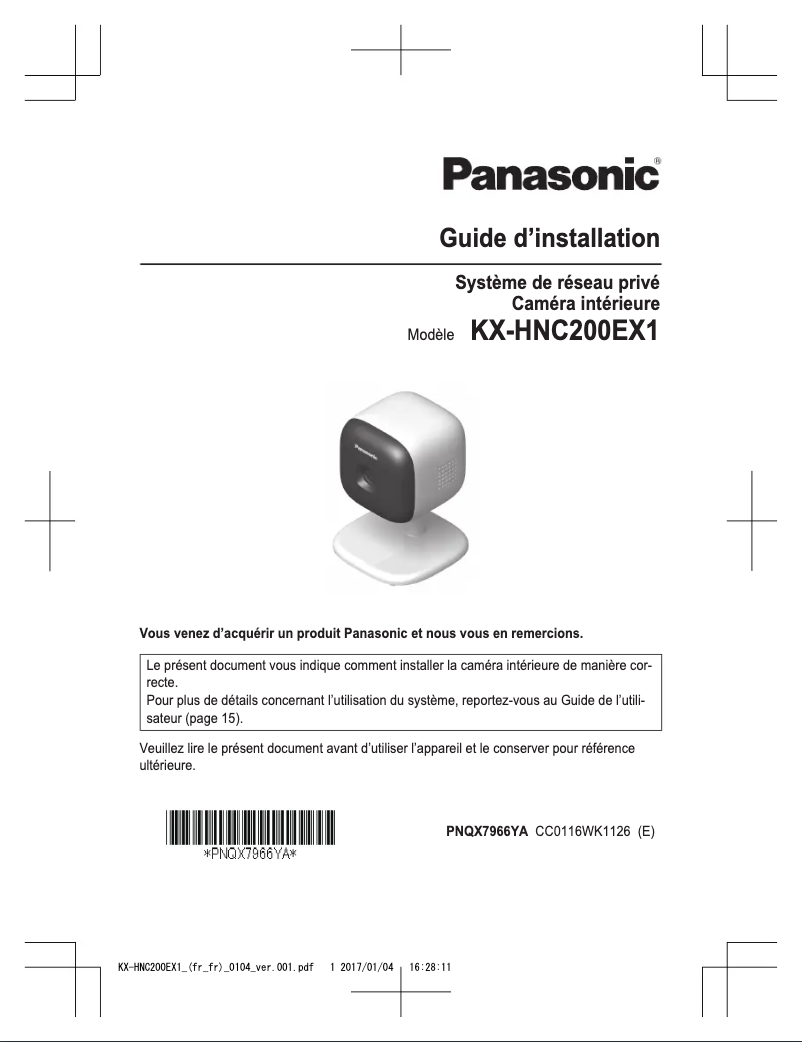 Page 1 of the manual User Manual Panasonic KX-HNC200EX1