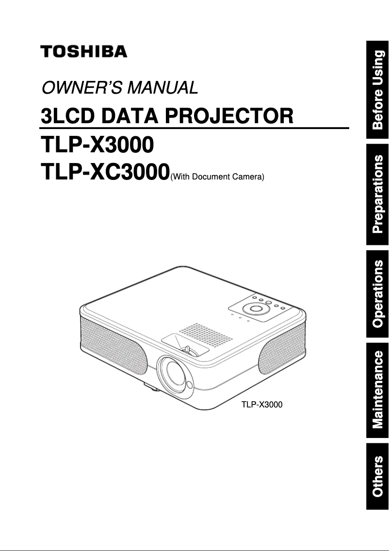 Image de la première page du manuel de l'appareil TLP-X3000
