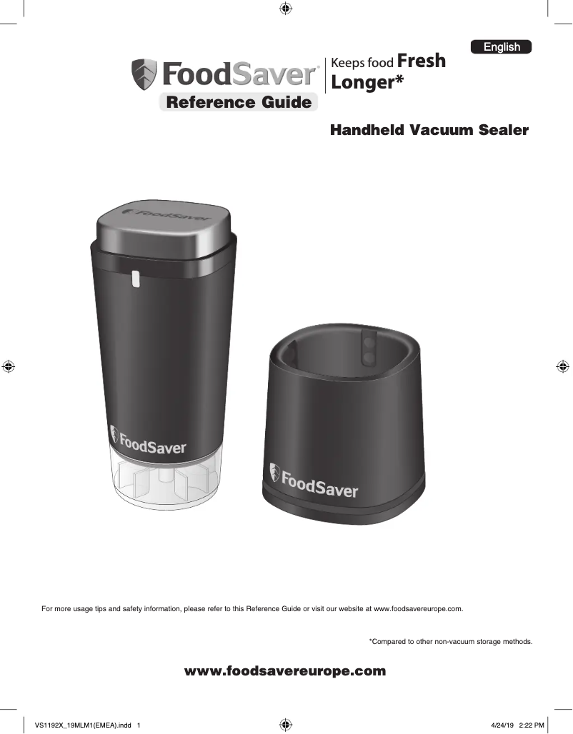 Page 1 of the manual User Manual FoodSaver FSV1192