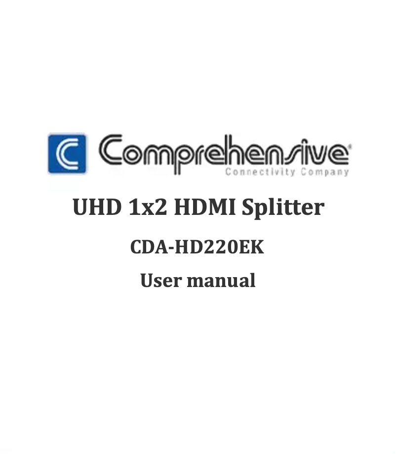 First page image of the manual for CDA-HD220EK