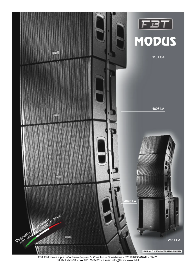 Page 1 of the manual User Manual FBT MODUS 4820 LA