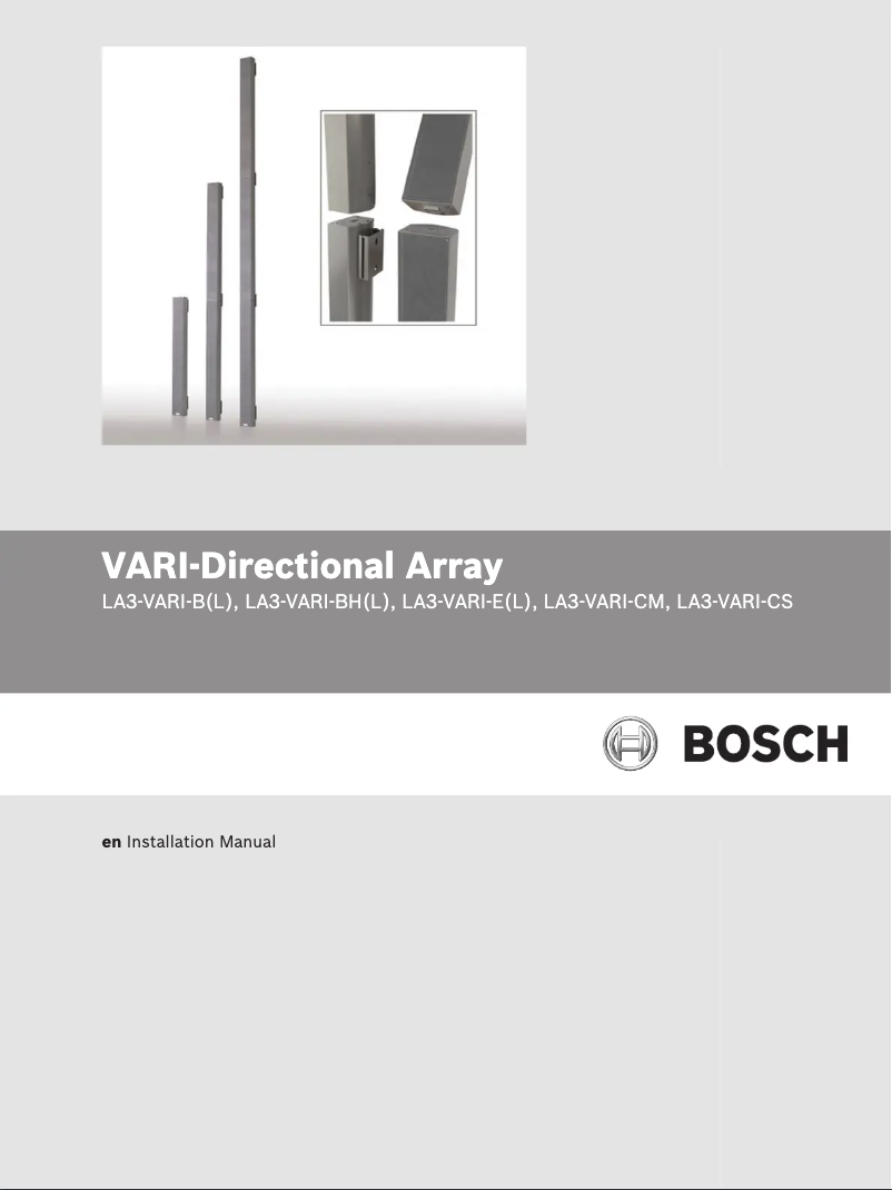 Page 1 of the manual User Manual Bosch LA3-VARI-BL