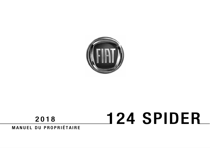 First page image of the manual for 124 Spider (2018)