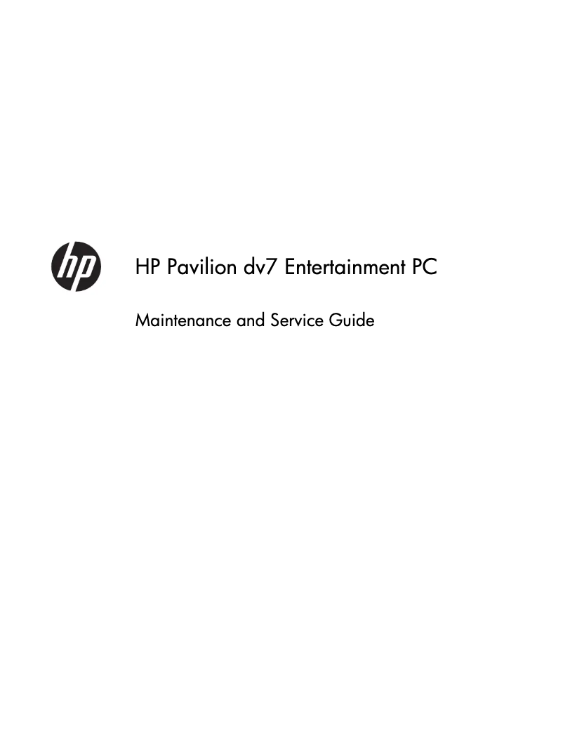 Page 1 of the manual User Manual HP dv7-7196ez