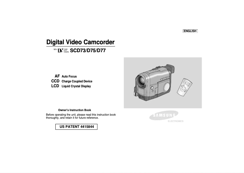 First page image of the manual for SCD77