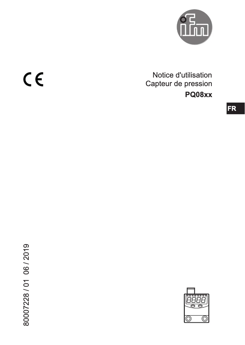 Page 1 of the manual User Manual IFM PQ0834