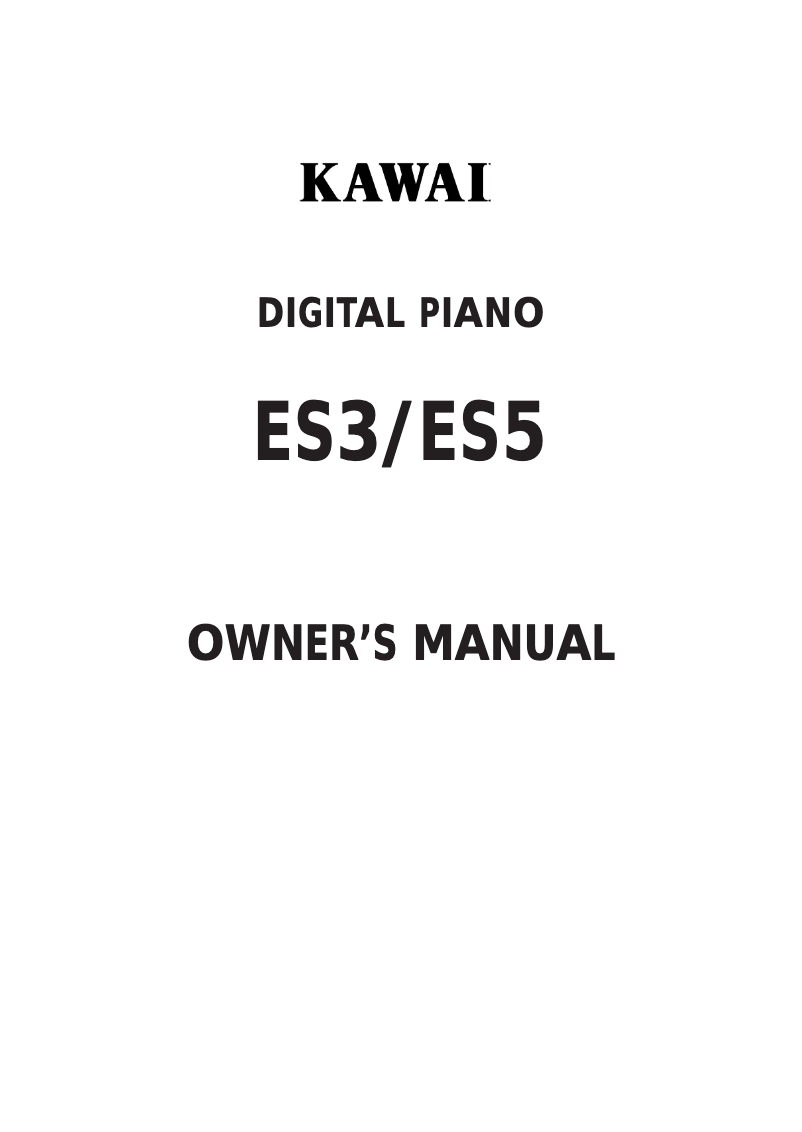 Page 1 of the manual User Manual Kawai ES3