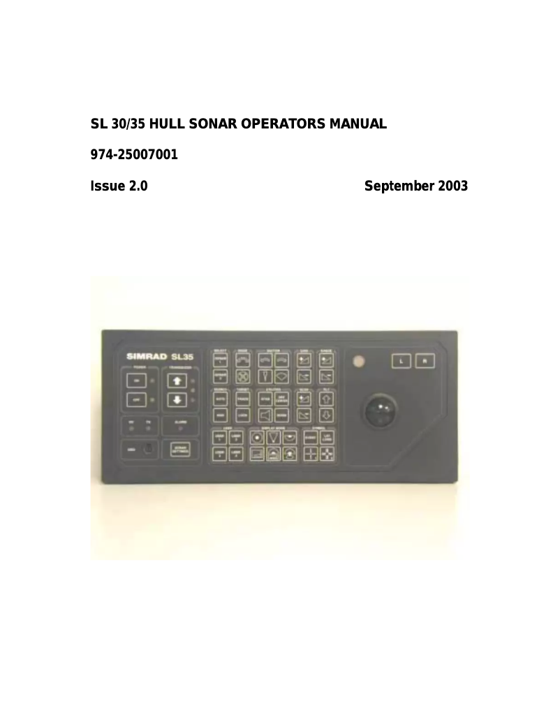 Image de la première page du manuel de l'appareil SL35