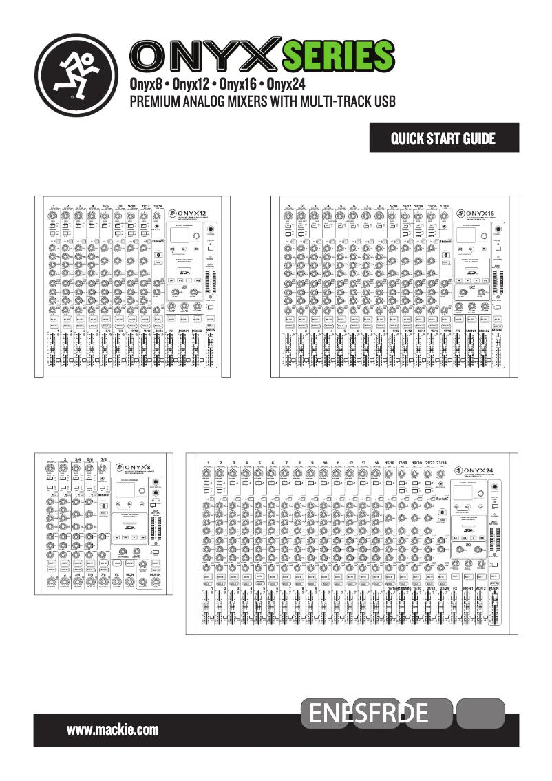 Page 1 of the manual Quick Start Guide Mackie Onyx 12