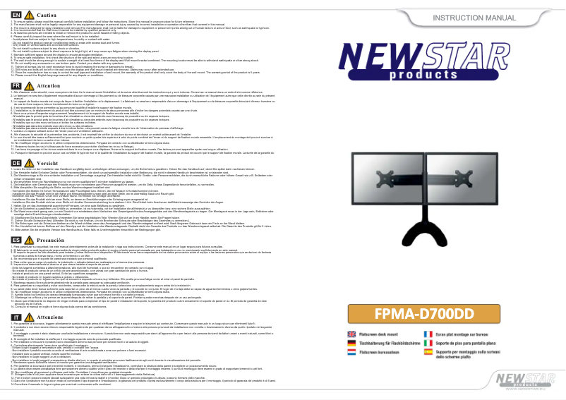 Page 1 of the manual User Manual Newstar FPMA-D700DD