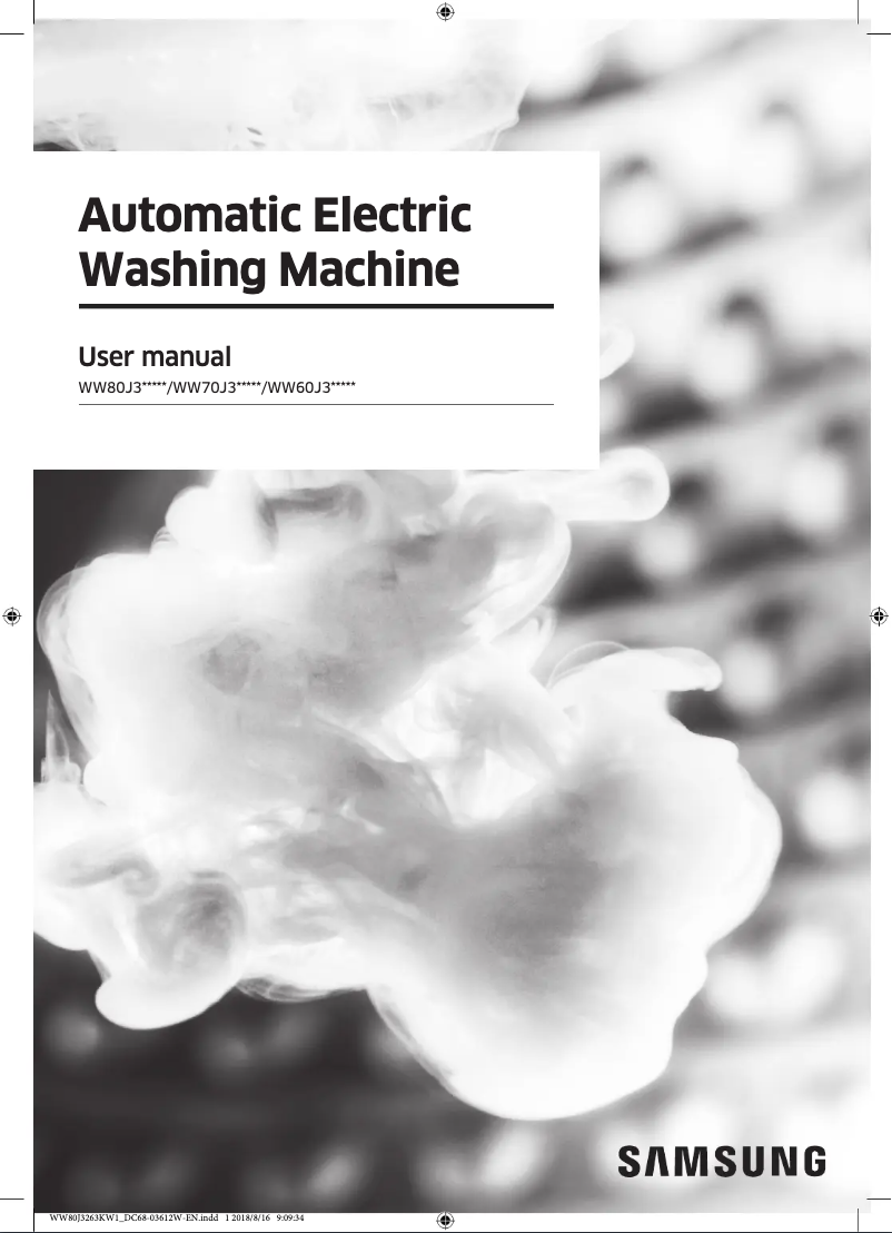 First page image of the manual for WW80J3263KW