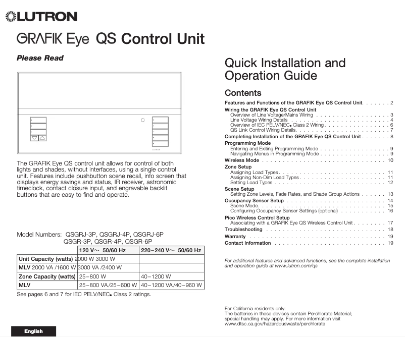 First page image of the manual for QSGR-4P