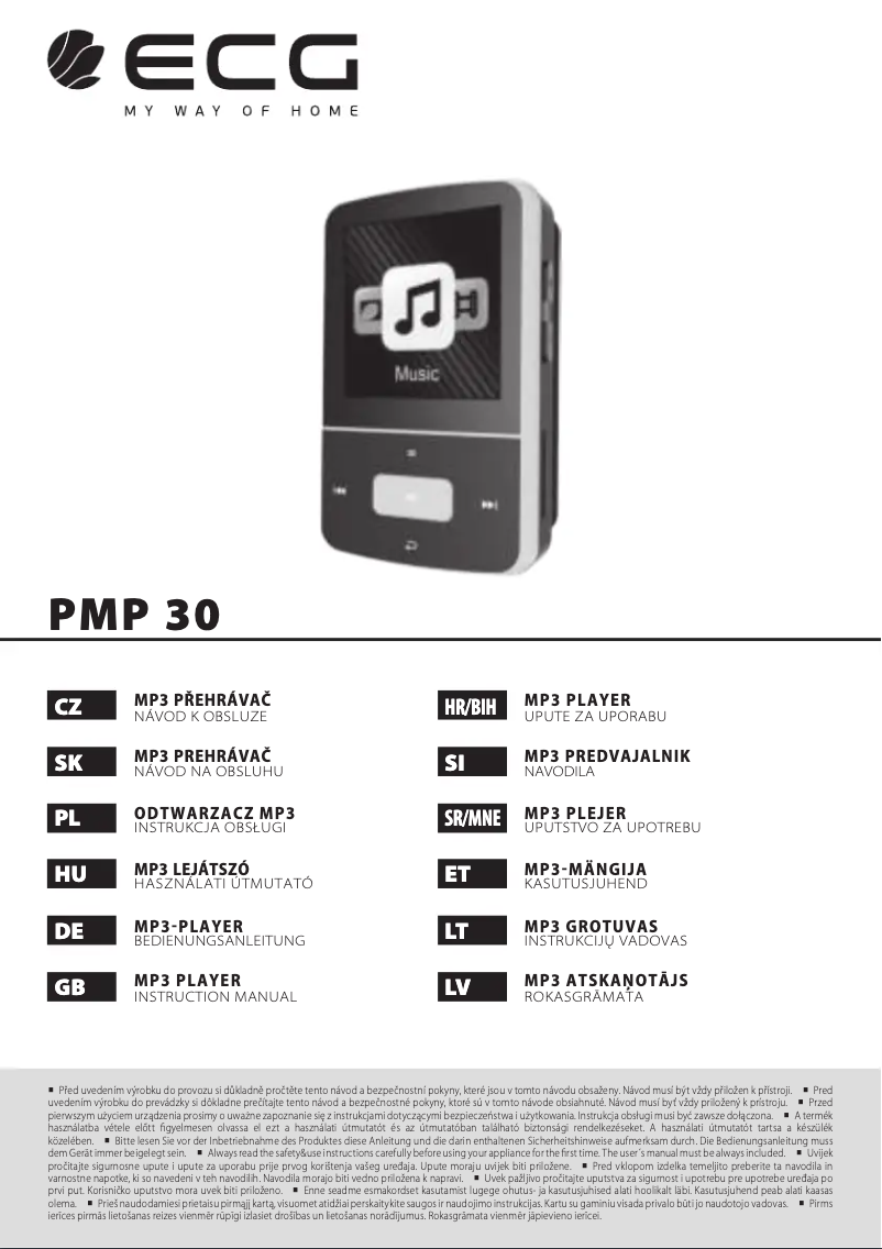 Page 1 of the manual User Manual ECG PMP 30