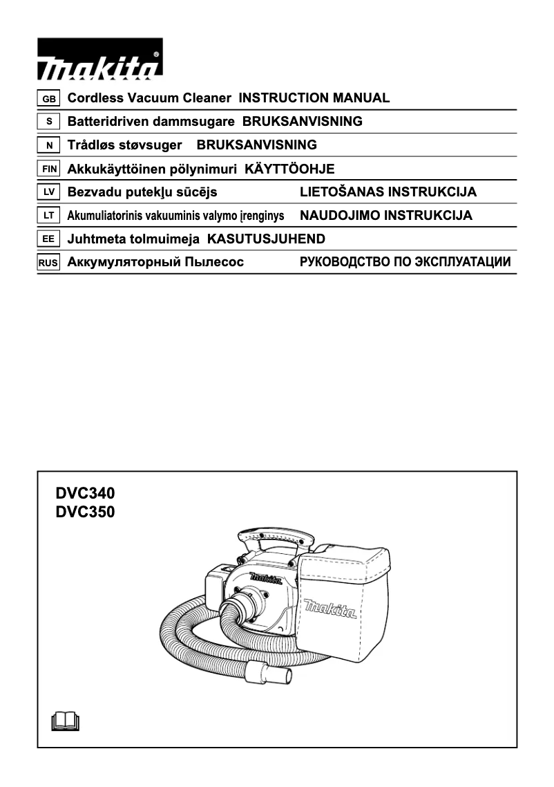 Page 1 of the manual Instruction Manual Makita DVC350Z