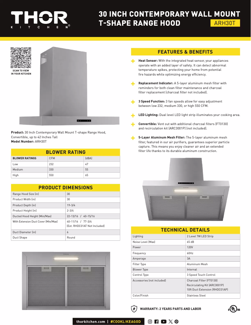 First page image of the manual for ARH30T