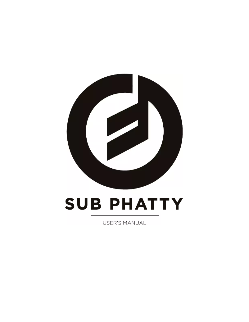 First page image of the manual for Sub Phatty