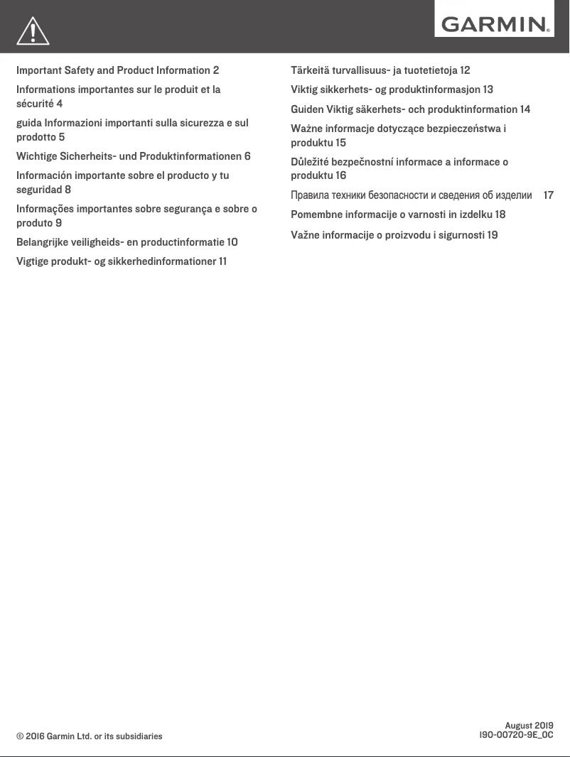 Page 1 of the manual Safety Instructions Garmin GPSMAP 65s