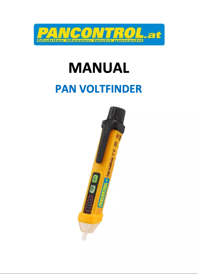Page 1 of the manual User Manual Pancontrol PAN Voltfinder