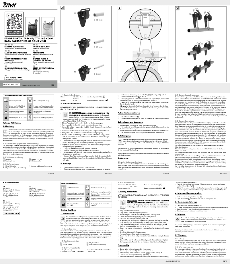 Page 1 of the manual User Manual Crivit IAN 369560
