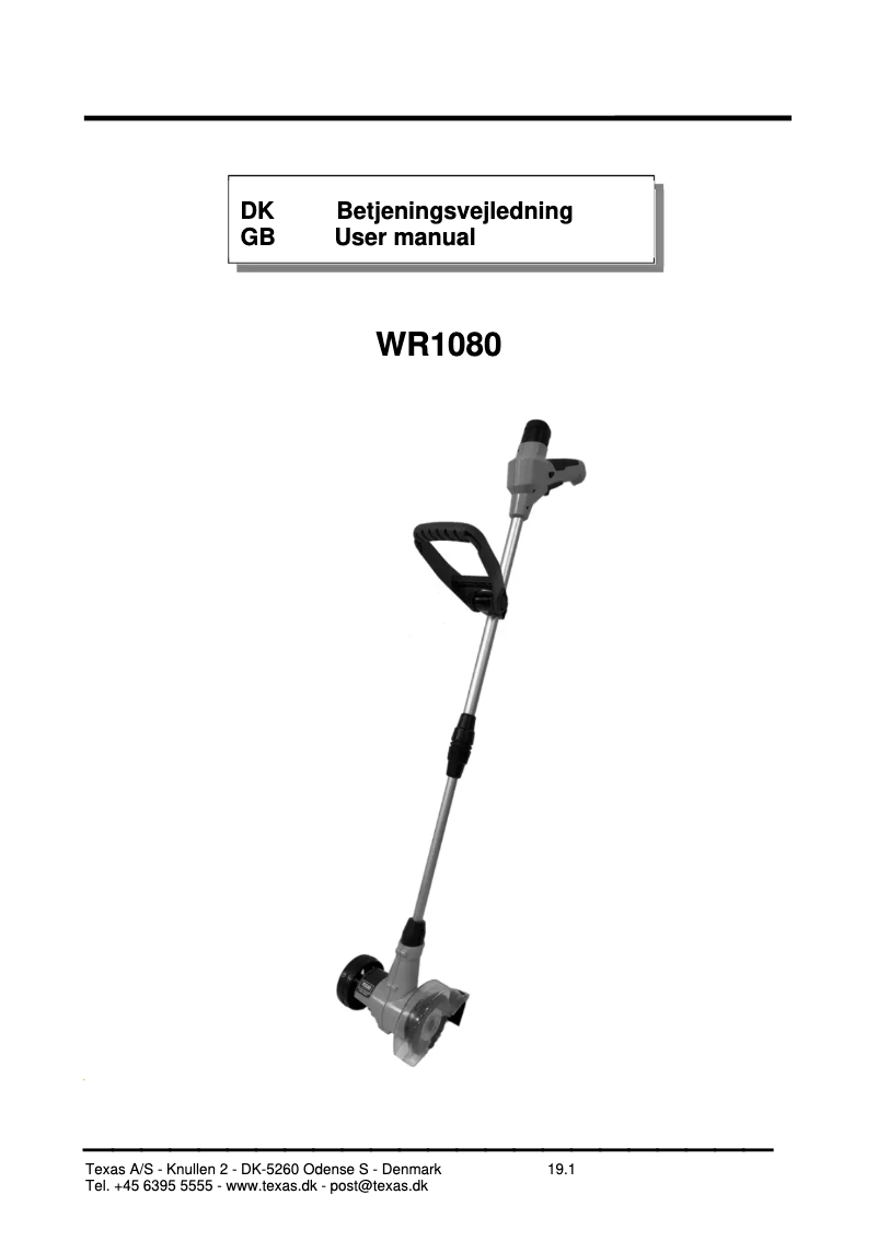 First page image of the manual for WR1080