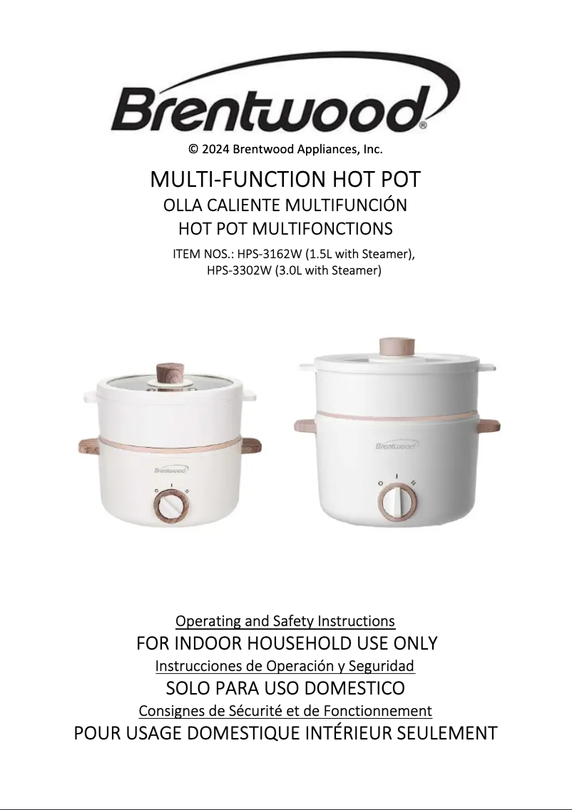 Page 1 of the manual User Manual Brentwood HPS-3302W